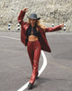 Image of Zoven Schlaghose in Pu Rot