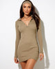 Image of Jeelo Bodycon Kleid in Rippe Eukalyptus