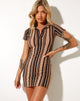 Image of Jeeves Minikleid in Mix Stripe Braun