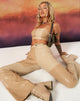 Bild von Jola Crop Top in PU Tan Creme