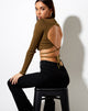 Bild von Jorja Crop Top in Rib Military Olive
