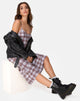 Image of Julia Maxikleid im Grunge-Karo Lila