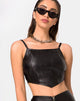 Image of Justine Top aus Veganem Leder Schwarz
