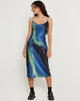 Bild von Juvina Midikleid aus Satin Aquarell Navy