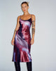 Image of Juvina Midikleid aus Satin Watercolour Pflaume