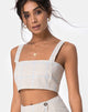 Bild von Kaira Crop Top in Tonal Plaid Almond