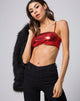 Bild von Kala Crop Top aus metallisch schimmerndem Rost