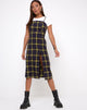 Image of Kaoya Kleid aus kariertem braun-gelbem Karo
