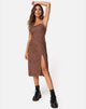 Image of Kaoya Midikleid aus Satin Rose Chocolate