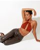 Image von Karti Crop Top aus Mesh Toffee