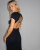 Image of Kasor Kurzärmeliges Maxikleid in Schwarz
