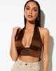 Bild von Keiza Crop Top in Satin Rich Brown