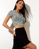 Image of Kella Shirt in Salbei Blütenknospen Schwarz Flock
