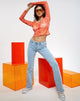 Bild von Motel X Barbara Kristoffersen Kelly Shirt in 70s Ripple Tangerine