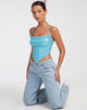 Bild von Ketida Crop Top in Drape Pailletten Blau