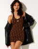 Image of Kezila Bodycon-Kleid aus gewellter Blume Braun