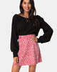 Bild von Kheb A-Linien-Rock in Ditsy Rose Rot und Silber