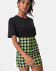 Image of Kimber Bodycon Rock in Grün und Lila Karo