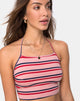 Bild von Fonda Crop Top in 70s Stripe Pink Horizontal