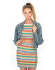 Bild von Kimmy Bodycon-Rock aus Regenbogen-Strick