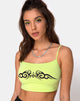 Bild von Kini Crop Top in Grün mit schwarzer Tribal-Plazierung