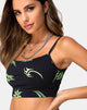 Image of Kini Top in Schwarz mit Tribal-Repeat