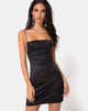 Image of Kozue Minikleid aus Satin Schwarz