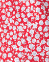 Ditsy Rose Rot und Silber