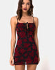 Bild von Kumin Bodycon Kleid in romantischem Rot Rosenflock