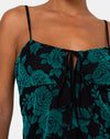 Romantische Rose Flock Teal