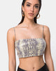Bild von Kylie Crop Top in Acid Snake Clear Pailletten