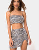 Bild von Kylie Crop Top in Tiger mit klarem Paillettenbesatz