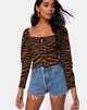 Image von Lakuma Top in Animal Drip Braun