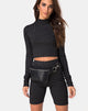 Image of Lara Top in Nadelstreifen Schwarz