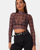 Bild von Lara Crop Top aus Netz Checking Out Braun