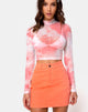Bild von Lara Net Crop Top in Pink Tye Dye