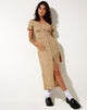 Image of Larin Midikleid aus gewaschenem Ditsy