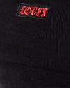 Rippe Schwarz "Lover" Stickerei