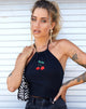 Bild von Lean Crop Top in Schwarz Cherry Embro