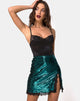 Bild von Lena Rock in Mini Pailletten Teal mit schwarzer Spitze