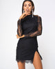 Image of Lesora Kleid aus Spitze Schwarz
