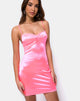 Image of Leta Bodycon Kleid aus Satin Fluro Pink