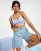 Image of Motel X Barbara Kristoffersen Lian Crop Top in Knit Jagged Swirl Lavendel und Mint