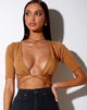 Bild von Liena Crop Top in Rib Dark Tan