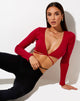 Bild von Lieneva Crop Top in Rippe Racing Rot