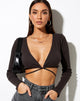 Image of Lieneva Crop Top in Rippe Geschwärzte Perle