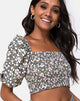 Bild von Lilian Crop Top in Floral Field Olive