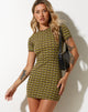 Bild von Lilith Mini Dress in Chevron Greena