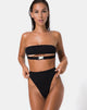 Image of Lin Lin Bikinioberteil in Schwarz mit Silber Derlin