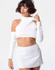 Bild von Loaiza Cold Shouder Top in Mini Rib Weiß
